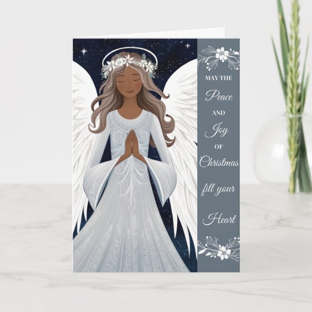 Tarjeta Festiva Paz, amor y oraciones (Anverso)