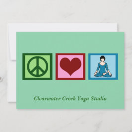 Tarjeta Festiva Paz Amor Yoga Personalizado Estudio Navidades