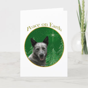 Tarjeta Festiva Paz australiana del perro del ganado