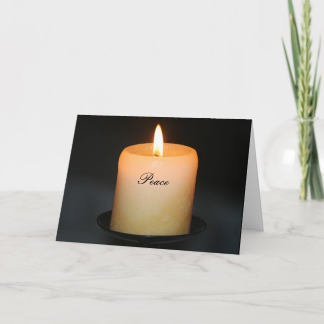 Tarjeta Festiva paz con velas (Anverso)