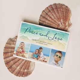 Tarjeta Festiva Paz Costera y Amor Tres Fotos Náuticas