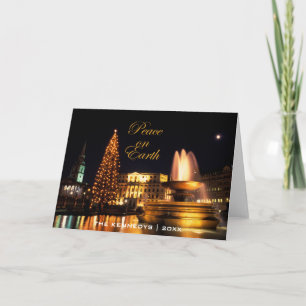 Tarjeta Festiva Paz - cuadrado de Trafalgar en el navidad, Londres