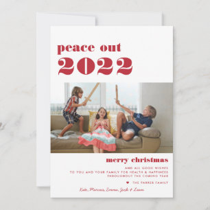 Tarjeta Festiva Paz de 2022 Fotos navideñas de Feliz