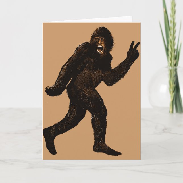Tarjeta Festiva Paz de Bigfoot (Anverso)