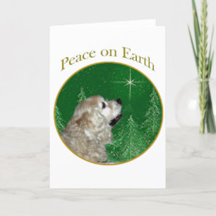 Tarjeta Festiva Paz de cocker spaniel