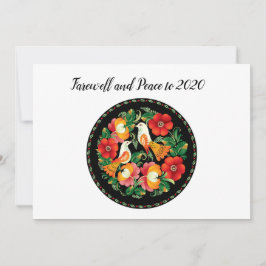 Tarjeta Festiva Paz de despedida para 2020 hermosas palomas de art