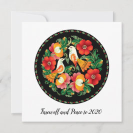 Tarjeta Festiva Paz de despedida para 2020 hermosas palomas de art