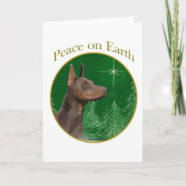 Tarjeta Festiva Paz de Doberman Pinscher