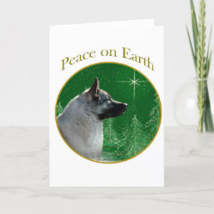 Tarjeta Festiva Paz de Elkhound Noruega