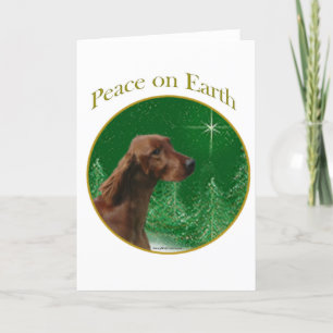 Tarjeta Festiva Paz de Irish Setter