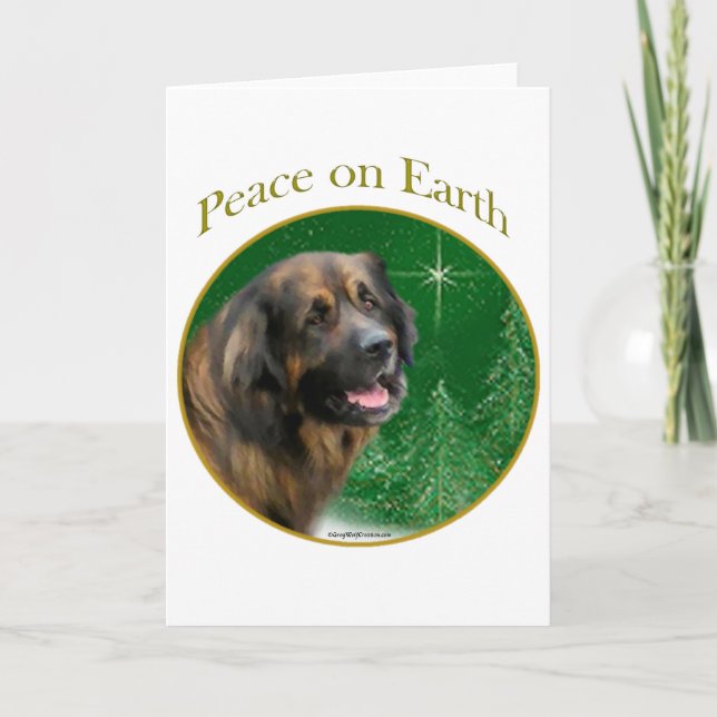 Tarjeta Festiva Paz de Leonberger (Anverso)