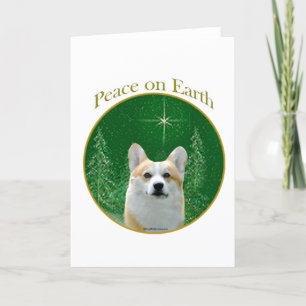 Tarjeta Festiva Paz de Pembroke Welsh Corgi