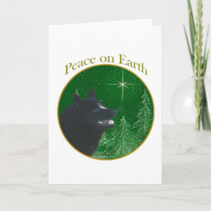 Tarjeta Festiva Paz de Schipperke