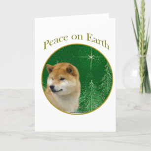 Tarjeta Festiva Paz de Shiba Inu