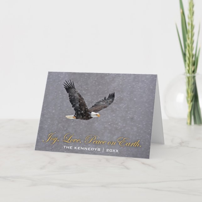 Tarjeta Festiva Paz del amor de la alegría - vuelo del águila (Anverso)