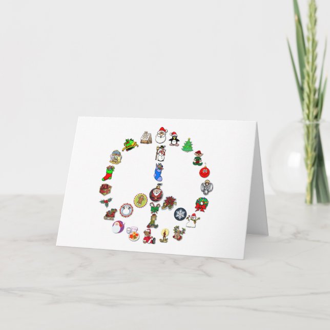 Tarjeta Festiva Paz del día de fiesta (Anverso)