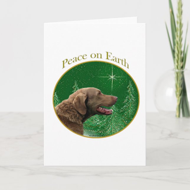 Tarjeta Festiva Paz del perro perdiguero de bahía de Chesapeake (Anverso)