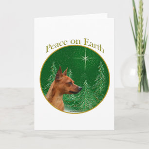 Tarjeta Festiva Paz del Pinscher miniatura