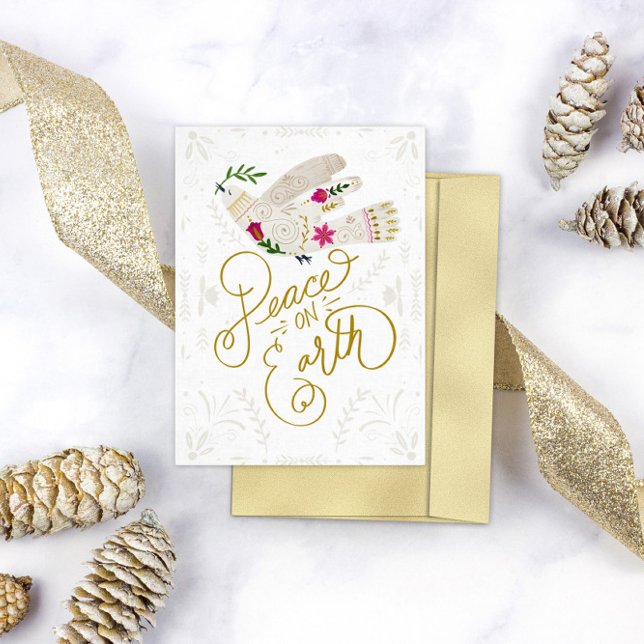 Tarjeta Festiva Paz elegante en la tierra Paloma de vacaciones (Subido por el creador)