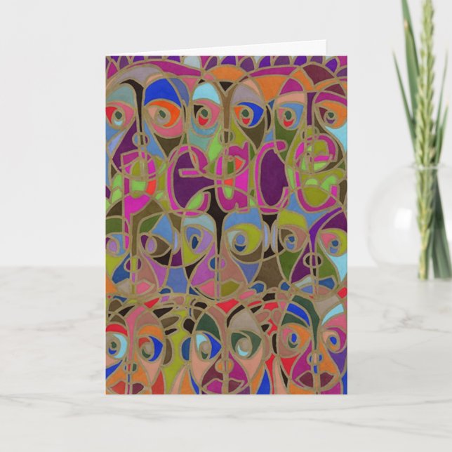 Tarjeta Festiva paz en la tierra. buena voluntad por fin (Anverso)