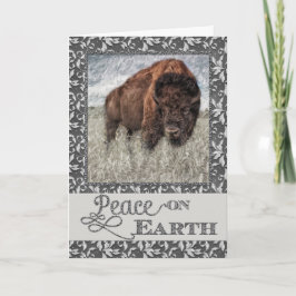Tarjeta Festiva Paz en la tierra - búfalo americano - bisonte