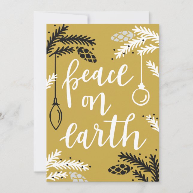 Tarjeta Festiva Paz en la Tierra Escribe tu Propio Mensaje (Anverso)