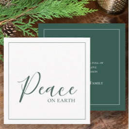 Tarjeta Festiva Paz en la Tierra | Moderno Simple Personalizado Ve