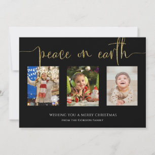 Tarjeta Festiva Paz en la Tierra Navidades 3 Collages de fotos Pur