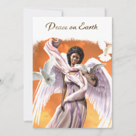 Tarjeta Festiva Paz en la Tierra. Navidades Angel de Estados Unido