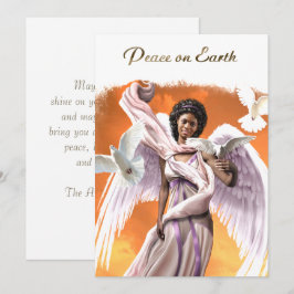 Tarjeta Festiva Paz en la Tierra. Navidades Angel de Estados Unido