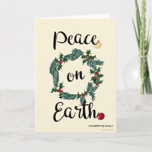 Tarjeta Festiva Paz en la Tierra. Personalizable