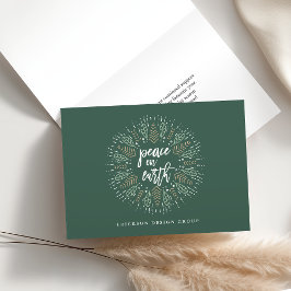 Tarjeta Festiva Paz en la Tierra| Vacaciones corporativas