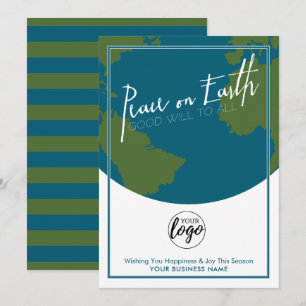 Tarjeta Festiva Paz en la Tierra y Buena Voluntad - Logotipo empre