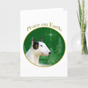 Tarjeta Festiva Paz en miniatura de Bull Terrier