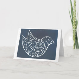 Tarjeta Festiva Paz en pájaro de la tierra