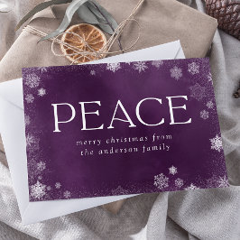 Tarjeta Festiva Paz Helada Morado Aquarela No Foto