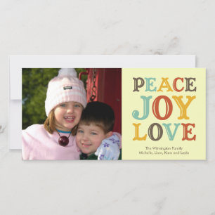 Tarjeta Festiva PAZ JOY LOVE carta de bloque carta de vacaciones f