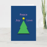 Tarjeta Festiva Paz Joy Love Interfaith Chrismukkah<br><div class="desc">Tarjeta interreligiosa cristiana/judía para las fiestas con la Estrella de David sobre un árbol de Navidad. Pagarés coincidentes disponibles.</div>