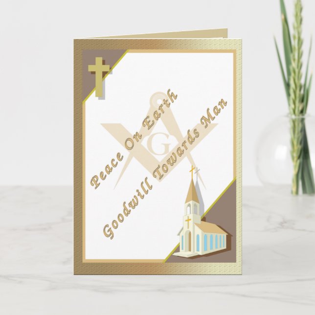 Tarjeta Festiva Paz masónica en la Tierra (Anverso)