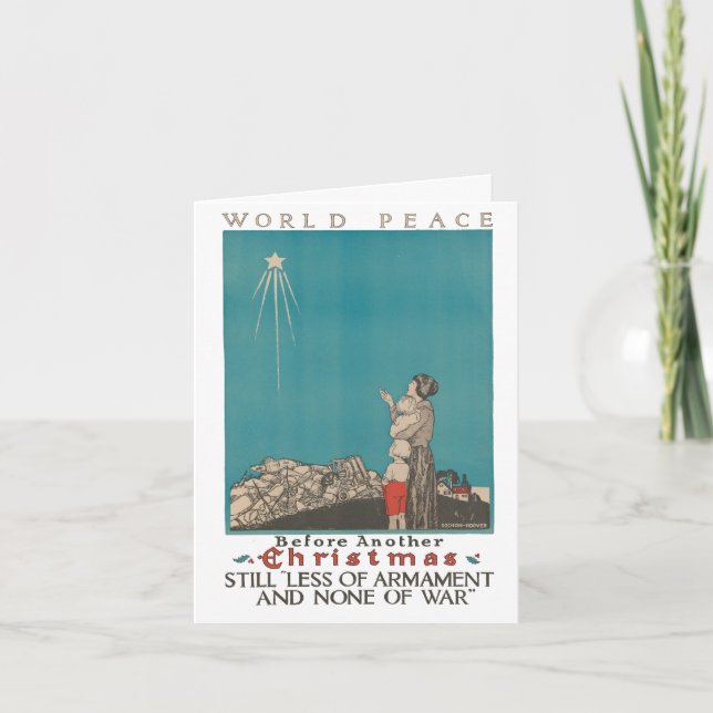 Tarjeta Festiva Paz mundial antes que Navidades (Anverso)