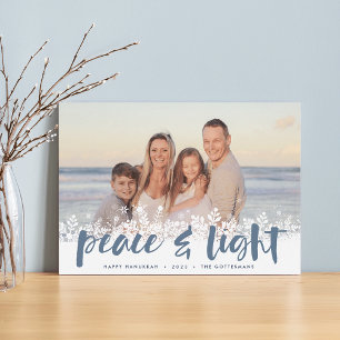 Tarjeta Festiva Paz Snowly   Foto de Hanukkah
