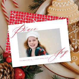 Tarjeta Festiva Paz Y Alegría Caligrafía Moderna Foto De Escritura