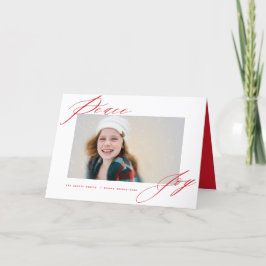 Tarjeta Festiva Paz Y Alegría Caligrafía Moderna Foto De Escritura