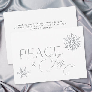 Tarjeta Festiva Paz y Alegría de Vacaciones de Invierno Minimalist