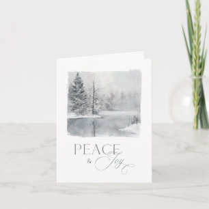 Tarjeta Festiva Paz y Alegría Invernal Foto de Aquarela Navideña