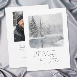Tarjeta Festiva Paz y Alegría Invernal Foto de Aquarela Navideña