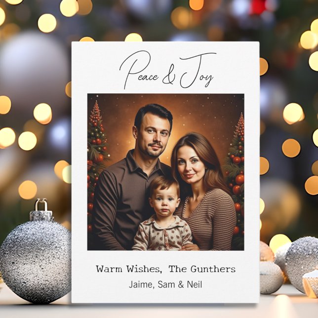 Tarjeta Festiva Paz y alegría | Navidades personalizados de imágen (Subido por el creador)