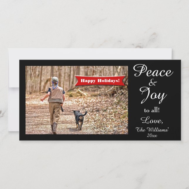 Tarjeta Festiva ¡Paz y Alegría para todos! Fun Holiday (Anverso)