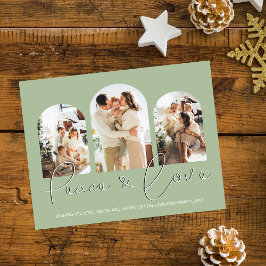 Tarjeta Festiva Paz Y Amor | 3 feriados de Collage de fotos con ar