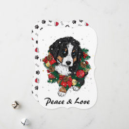 Tarjeta Festiva Paz y Amor Cachorro